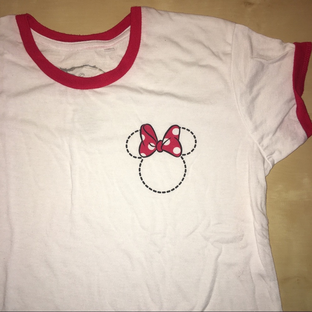 Minnie Mouse Large Graphic White Red T Shirt SS